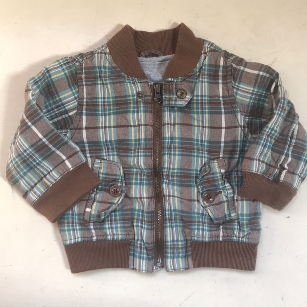 BabyGap plaid bomber jacket size: 6-12M
